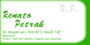 renato petrak business card